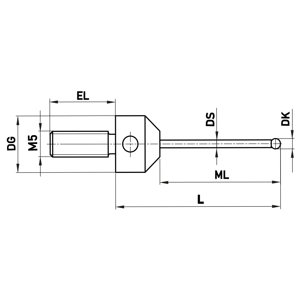 M5 Extended-thread Stylus for Star Configurations